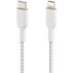 Belkin BoostCharge Braided USB-C to Lightning Cable (1 meter / 3.3 foot, White) - CAA004BT1MWH