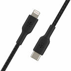Belkin 30W USB-C to Lightning Cable - Nylon, Braided - M/M - 2m/6.6ft - Black - CAA004BT2MBK