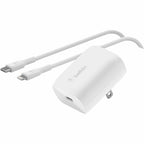 Belkin BoostCharge USB-C Wall Charger 20W (USB-C Cable with Lightning Connector included) - Power Adapter - WCA006DQ1MWH-B5