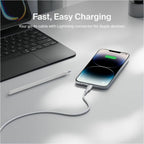 Belkin Braided USB-A Cable With Lightning Connector, 3.3ft/1m, White - CAA020fq1MWH