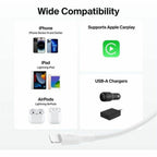 Belkin Braided USB-A Cable With Lightning Connector, 3.3ft/1m, White - CAA020fq1MWH