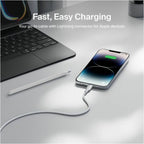 Belkin Braided USB-A Cable with Lightning Connector, 6.6ft/2m, White - CAA020fq2MWH