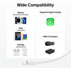 Belkin Braided USB-A Cable with Lightning Connector, 6.6ft/2m, White - CAA020fq2MWH