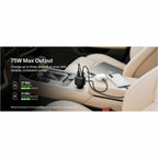 Belkin 75W Dual Port USB Car Charger - 1xUSB-A, 1xUSB-C w/ Retractable USB-C Cable - Black - CCC001fqBK
