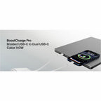 Belkin BoostCharge Pro Braided USB-C to Dual USB-C Cable 140W, White, 5ft/1.5m - CAC004fq1.5MWH