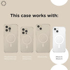 PopSockets iPhone 14 Phone Case with MagSafe- Horchata Fossil
