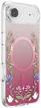 PopSockets iPhone 17 Air Phone Case with MagSafe, Wireless Charging Compatible, Disney - Boho Wildflowers Maroon