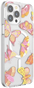 PopSockets iPhone 13 Pro Max Phone Case w/MagSafe- Sunset Mariposa | Magnetic, Wireless Charging, Camera & Drop Protection, Butterfly, Moth, Luna, Western, Boho, Aesthetic