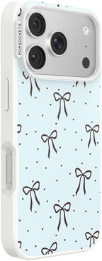 PopSockets iPhone 17 Pro Phone Case with MagSafe- Tiny Bows | Magnetic, Wireless Charging, Camera & Drop Protection, Bow, Phone, Women