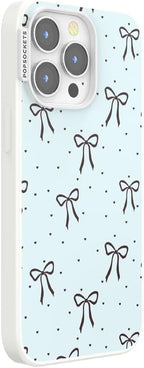 PopSockets iPhone 13 Pro Phone Case with MagSafe- Tiny Bows | Magnetic, Wireless Charging, Camera & Drop Protection, Bow, Phone, Women