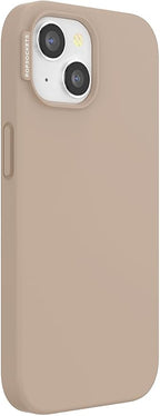 PopSockets iPhone 15 Phone Case with MagSafe- Latte | Magnetic, Wireless Charging, Camera & Drop Protection, Brown, Plain, Cream, Beige, Summer Spring