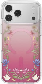 PopSockets iPhone 17 Pro Max Phone Case with MagSafe, Wireless Charging Compatible, Disney - Boho Wildflowers Maroon