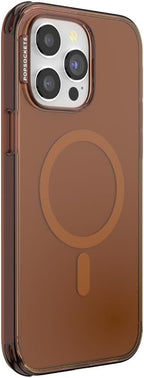 PopSockets iPhone 14 Pro Max Phone Case w/MagSafe- Amber | Magnetic, Wireless Charging, Camera & Drop Protection, Brown, Plain, Cream, Beige, Summer Spring