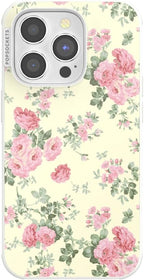 PopSockets iPhone 14 Pro Phone Case with MagSafe- Cottage Tutu | Magnetic, Wireless Charging, Camera & Drop Protection, Yellow, Butter, Flower, Floral