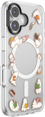 PopSockets iPhone 16 Phone Case with MagSafe, Wireless Charging Compatible, Bookish - Storied Shelves