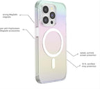 PopSockets iPhone 15 Pro Phone Case with MagSafe- Shimmer | Magnetic, Wireless Charging, Camera & Drop Protection, Rainbow, Colorful, iPad, Removable, Popper