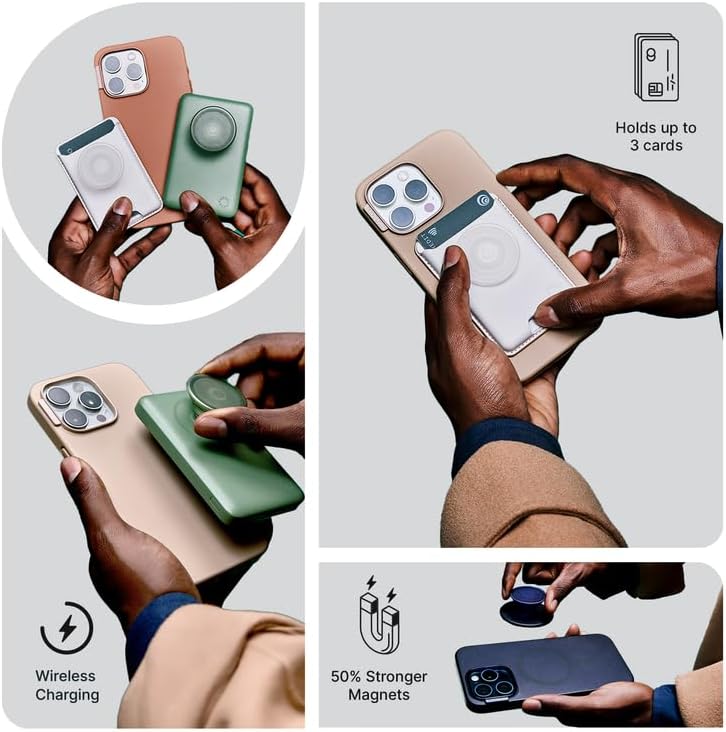 PopSockets iPhone 16 Pro Max Phone Case with MagSafe, Wireless Charging Compatible, Red - Rosso