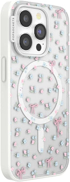 PopSockets iPhone 15 Pro Phone Case with MagSafe, Wireless Charging Compatible, Bow - Bows & Blooms