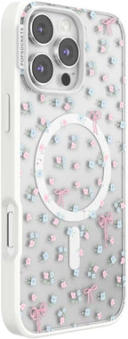 PopSockets iPhone 16 Pro Max Phone Case with MagSafe, Wireless Charging Compatible, Bow - Bows & Blooms