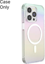 PopSockets iPhone 15 Pro Max Phone Case w/MagSafe- Shimmer | Magnetic, Wireless Charging, Camera & Drop Protection, Rainbow, Colorful, iPad, Removable, Popper