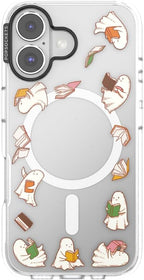 PopSockets iPhone 16 Phone Case with MagSafe, Wireless Charging Compatible, Bookish - Storied Shelves