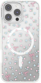 PopSockets iPhone 16 Pro Max Phone Case with MagSafe, Wireless Charging Compatible, Bow - Bows & Blooms
