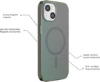 PopSockets iPhone 15 Phone Case with MagSafe, Wireless Charging Compatible, Green - Nightshade