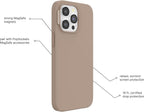 PopSockets iPhone 14 Pro Max Phone Case w/MagSafe- Latte | Magnetic, Wireless Charging, Camera & Drop Protection, Brown, Plain, Cream, Beige, Summer Spring