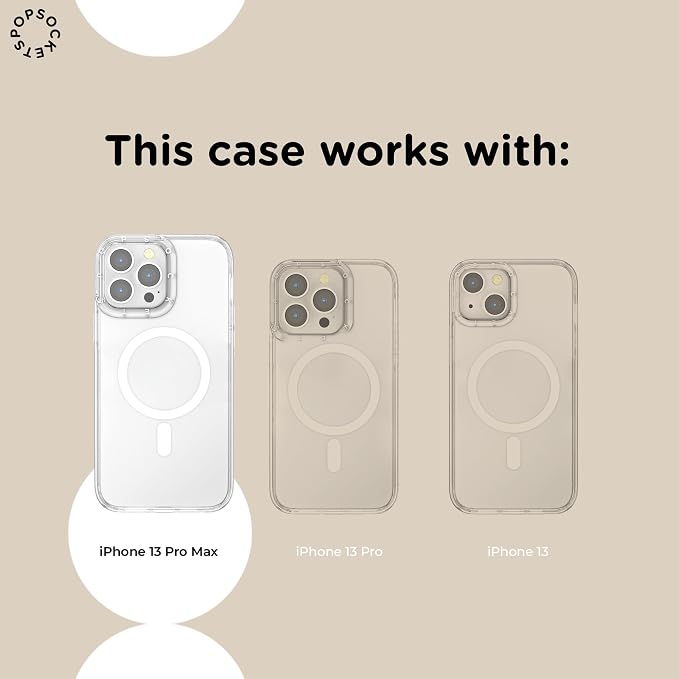 PopSockets iPhone 13 Pro Max Phone Case w/MagSafe- to-Go Wrap | Magnetic, Wireless Charging, Camera & Drop Protection, Checkered, Red, Textured