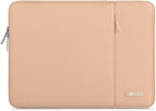 MOSISO Laptop Case 13.3 inch, 13-13.3 inch Laptop Sleeve Compatible with MacBook Air/Pro 13 / Pro 14, HP Dell ASUS Lenovo Notebook, Polyester Vertical Computer Sleeve Bag with Pocket, Peach Fuzz