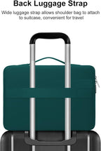 MOSISO 360 Protective Laptop Case 13.3 inch, 13-13.3 inch Laptop Sleeve Compatible with MacBook Air/Pro 13 / Pro 14, HP Dell ASUS Lenovo, Side Open Bag with 2 Raised&1 Flapover Pockets, Teal Green