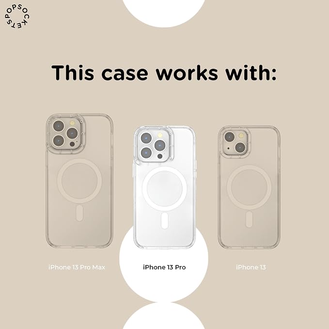 PopSockets iPhone 13 Pro Phone Case with MagSafe- Sweet Heart Blue | Magnetic, Wireless Charging, Camera & Drop Protection, Blue, Phone, Women