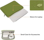 MOSISO Laptop Case 13.3 inch, 13-13.3 inch Laptop Sleeve Bag Compatible with MacBook Air/Pro 13 / Pro 14, HP Dell ASUS Lenovo Notebook, Neoprene Computer Sleeve Bag with Small Case, Chartreuse