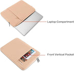 MOSISO Laptop Case 13.3 inch, 13-13.3 inch Laptop Sleeve Compatible with MacBook Air/Pro 13 / Pro 14, HP Dell ASUS Lenovo Notebook, Polyester Vertical Computer Sleeve Bag with Pocket, Peach Fuzz