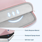 MOSISO Laptop Case 13.3 inch, 13-13.3 inch Laptop Sleeve Bag Compatible with MacBook Air/Pro 13 / Pro 14, HP Dell ASUS Lenovo Notebook, Neoprene Computer Sleeve Bag with Small Case, Baby Pink