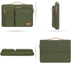 MOSISO 360 Protective Laptop Case 14 inch, 14 inch Laptop Sleeve Compatible with HP Lenovo Dell ASUS Acer, HP, Dell Latitude, Lenovo, Side Open Carrying Case with 4 Zipper Pockets&Handle, Olive Green