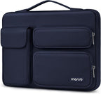 MOSISO 360 Protective Laptop Case 15 inch, Laptop Sleeve Compatible with MacBook Air 15 M4 A3241 M3 A3114 M2 A2941 2025-2023, Dell XPS 15, Side Open Bag with 2 Raised&1 Flapover Pockets, Navy Blue
