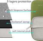 MOSISO Laptop Case 13.3 inch, 13-13.3 inch Laptop Sleeve Bag Compatible with MacBook Air/Pro 13 / Pro 14, HP Dell ASUS Lenovo Notebook, Neoprene Computer Sleeve Bag with Small Case, Chartreuse
