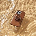 PopSockets iPhone 14 Pro Max Phone Case w/MagSafe- Amber | Magnetic, Wireless Charging, Camera & Drop Protection, Brown, Plain, Cream, Beige, Summer Spring