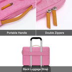 MOSISO 360 Protective Laptop Case 13.3 inch, 13-13.3 inch Laptop Sleeve Compatible with MacBook Air/Pro 13 / Pro 14,HP Dell Acer ASUS,Side Open Carrying Case with 4 Zipper Pockets&Handle, Rose Red
