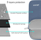 MOSISO Laptop Case 15 inch, 15 inch Laptop Sleeve Compatible with MacBook Air 15 M4 A3241 M3 A3114 M2 A2941 2025 2024 2023,Dell XPS 15,Polyester Vertical Computer Sleeve Bag with Pocket, Steel Blue