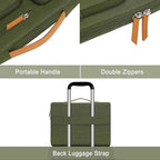 MOSISO 360 Protective Laptop Case 15 inch, 15 inch Laptop Sleeve Compatible with MacBook Air M4 M3 M2 2025 2024 2023, Dell XPS Plus, Side Open Carrying Case with 4 Zipper Pockets&Handle, Olive Green
