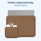 MOSISO Laptop Case 13.3 inch, 13-13.3 inch Laptop Sleeve Bag Compatible with MacBook Air/Pro 13 / Pro 14, HP Dell ASUS Lenovo Notebook, Neoprene Computer Sleeve Bag with Small Case, Mocha