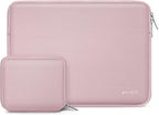 MOSISO Laptop Case 13.3 inch, 13-13.3 inch Laptop Sleeve Bag Compatible with MacBook Air/Pro 13 / Pro 14, HP Dell ASUS Lenovo Notebook, Neoprene Computer Sleeve Bag with Small Case, Baby Pink