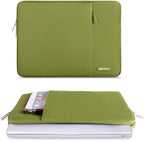 MOSISO Laptop Case 13.3 inch, 13-13.3 inch Laptop Sleeve Compatible with MacBook Air/Pro 13 / Pro 14, HP Dell ASUS Lenovo Notebook, Polyester Vertical Computer Sleeve Bag with Pocket, Chartreuse