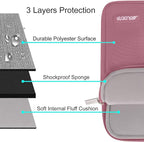 MOSISO Laptop Case 13.3 inch, 13-13.3 inch Laptop Sleeve Compatible with MacBook Air/Pro 13 / Pro 14, HP Dell ASUS Lenovo Notebook, Polyester Vertical Computer Sleeve Bag with Pocket, Dusty Rose