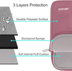 MOSISO Laptop Case 13 inch, 13 inch Laptop Sleeve Compatible with MacBook Air M4 M3 M2 M1 2025-2018 / Pro M2 M1 2025-2016, Polyester Vertical Computer Sleeve Bag with Pocket, Dusty Rose