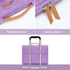 MOSISO 360 Protective Laptop Case 15 inch, 15 inch Laptop Sleeve Compatible with MacBook Air M4 M3 M2 2025 2024 2023, Dell XPS Plus, Side Open Carrying Case with 4 Zipper Pockets&Handle, Lilac