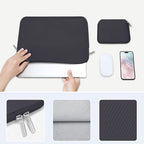 MOSISO Laptop Case 13.3 inch, 13-13.3 inch Laptop Sleeve Bag Compatible with MacBook Air/Pro 13 / Pro 14, HP Dell ASUS Lenovo Notebook, Neoprene Computer Sleeve Bag with Small Case, Space Gray