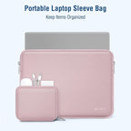 MOSISO Laptop Case 16 inch, 15-15.6 inch Laptop Sleeve Bag Compatible with MacBook Pro 16 inch, HP, Acer, Dell, Lenovo, ASUS Notebook, Neoprene Computer Sleeve Bag with Small Case, Baby Pink